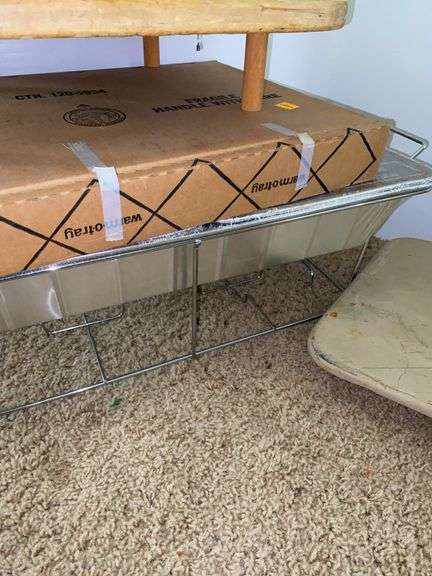 8pc Chafing Set, Hot Plate, Wooden Cutting Board and Stand, Pampered Chef Stone Baking Dish and Cutt