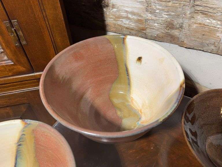 (6) pottery dishes - some from Roscoe Village