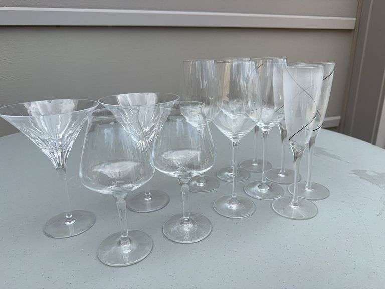 (12) Stemware and Martini Glasses