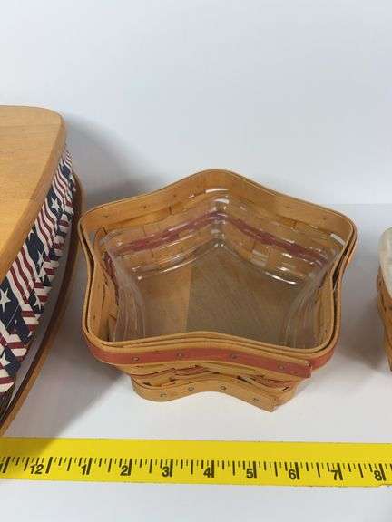 Longaberger All American Pie Basket, Longaberger Little Star Basket, Longaberger Heritage Green Smal