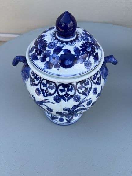 (3) Blue and White Spice Jars