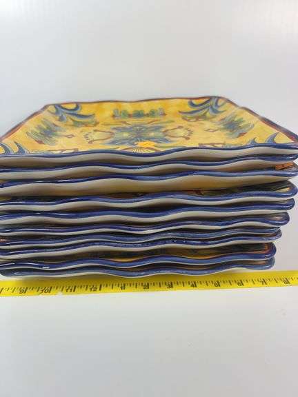 Maxcera Yellow Talavera 12” Plates