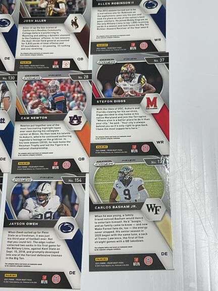 Assortment of College Football Trading Cards