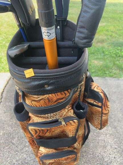 Leopard Print Golf Bags with Clubs