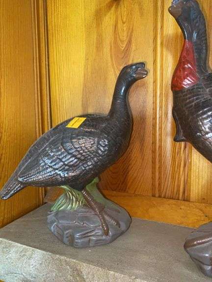 (2) Ceramic Turkey Decor