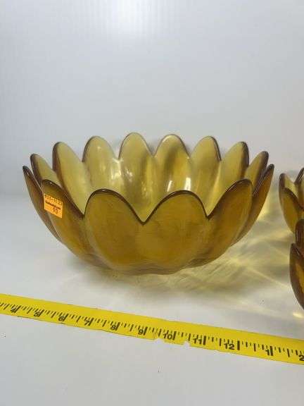 Vintage Blenko Lotus Bowl Set