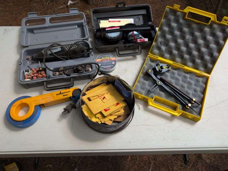 Dremel tool kit, label maker, stencils, and more