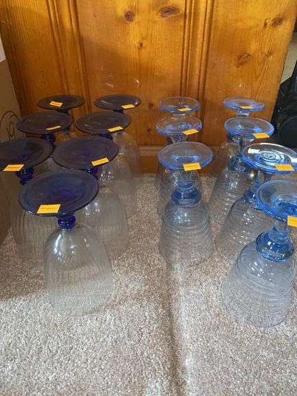 (14) Blue Water Goblets