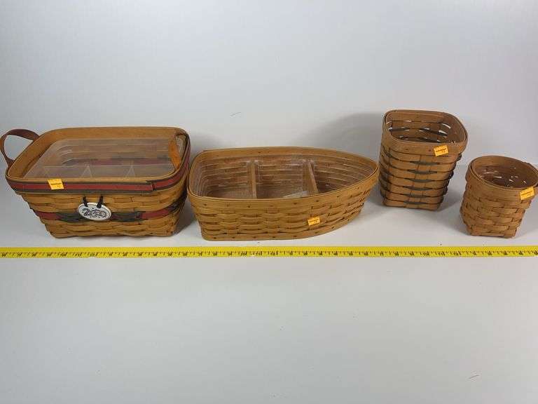 2000 Longaberger All American Sparkler Basket, Longaberger Tow Your Boat Basket, (2) Small Longaberg