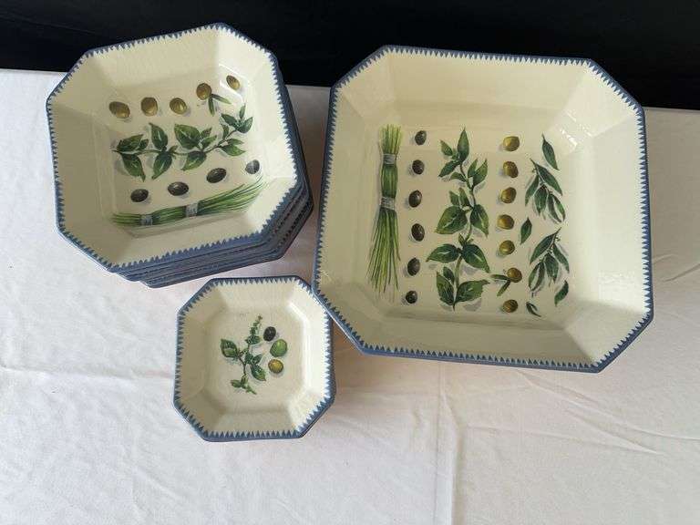 Sardinia Williams Sonoma Dishes *Includes (6) Lg Bowls, (4) Sm Plates, and Lg Serving Dish