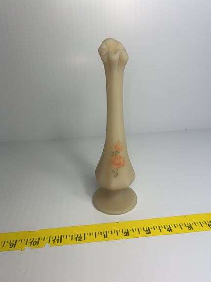 Fenton Custard Satin Bud Vase