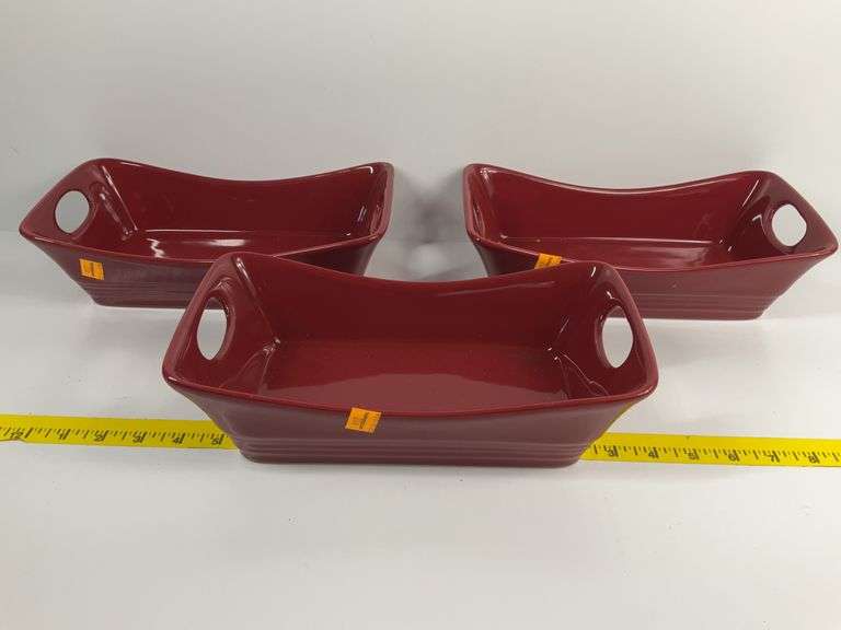 (3) Rachael Ray Red Serving Dishes