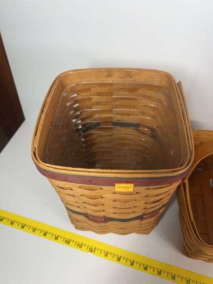 Longaberger Bee Basket, Mini Waste Basket, 2 Handled Baskets