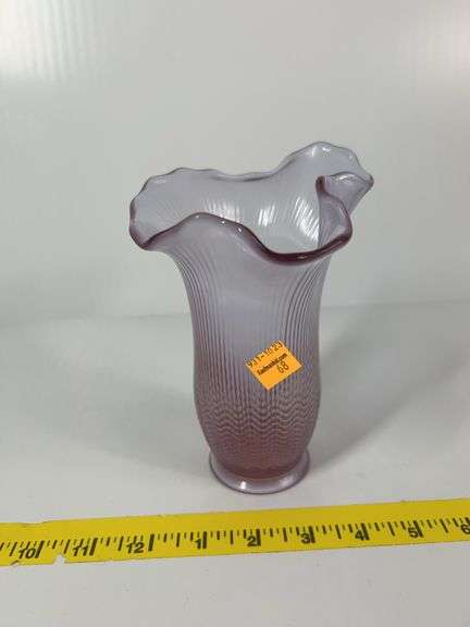 Fenton Pink Fluted Vase