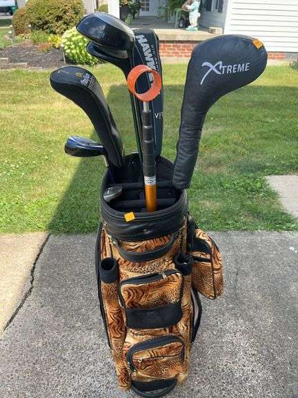 Leopard Print Golf Bags with Clubs