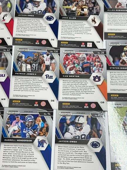 Assortment of College Football Trading Cards