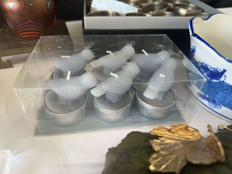 (2) Vases, (12) Napkin Rings, Waterford Crystal Clock, Leather Leaf, and other misc.