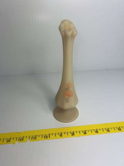 Fenton Custard Satin Bud Vase