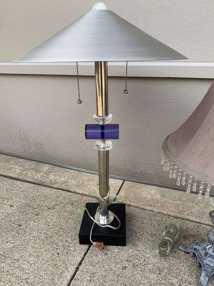 Modern Geometric Lamp and a misc. Lamp