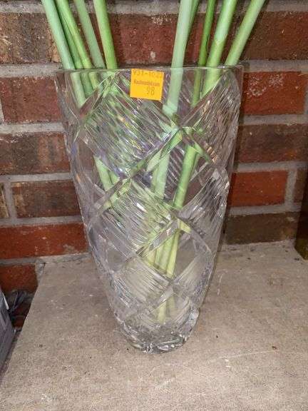 Clear Glass Vase with Fake Calla Lillies