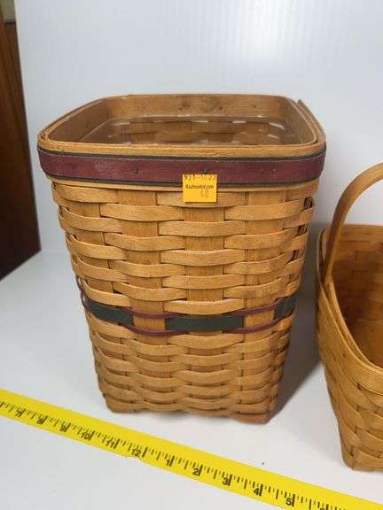 Longaberger Bee Basket, Mini Waste Basket, 2 Handled Baskets
