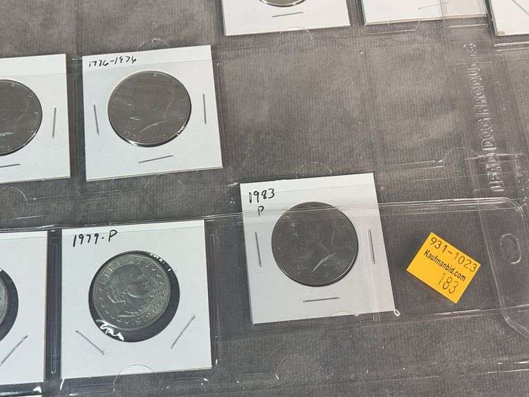 Susan B Anthony Dollars, Kennedy Halves, Washington Quarters, Buffalo Nickels ￼