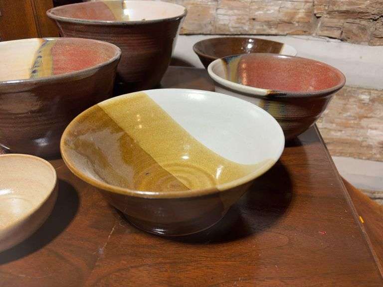 (6) pottery dishes - some from Roscoe Village