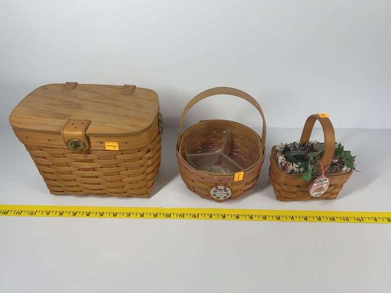 1995 Longaberger Hope Basket, 1998 Longaberger Mother’s Day Basket, Longaberger Latching Basket