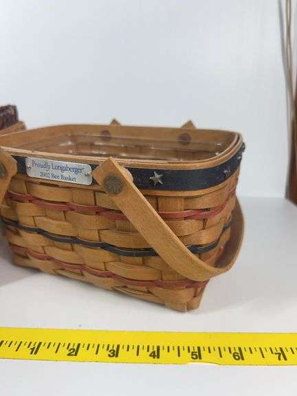 Longaberger Bee Basket, Mini Waste Basket, 2 Handled Baskets