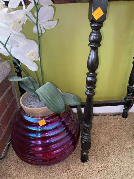 Wooden Side Table and Decor