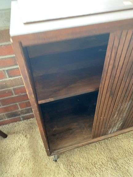 Wooden Cabinet with Sliding Doors- ONE DOOR BROKEN