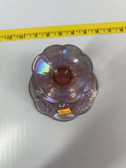 Fenton Lilac Carnival Glass Compote