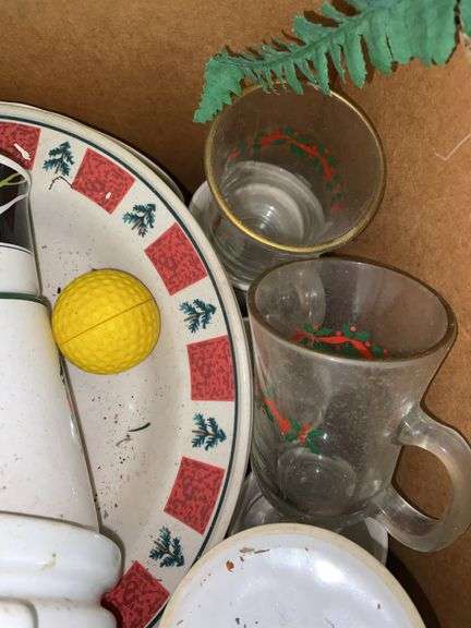 Box of Christmas Dishware