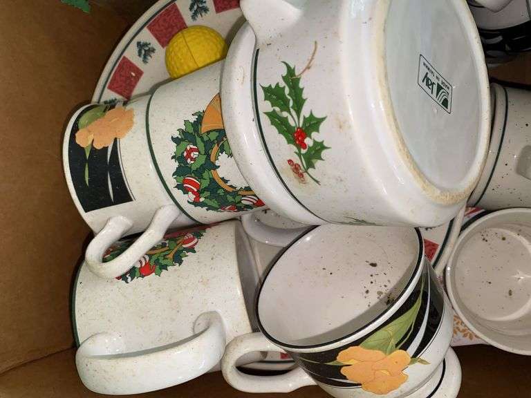 Box of Christmas Dishware