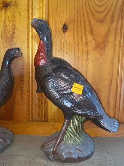 (2) Ceramic Turkey Decor