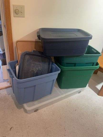 Assortment of storage totes