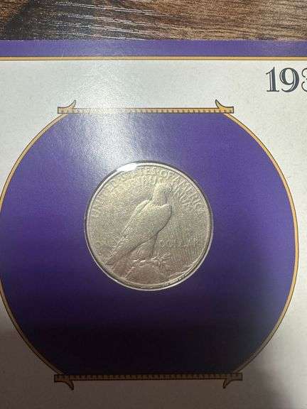 Lot of Two (2) Peace Silver Dollars with Commemorative Cards & Stamps