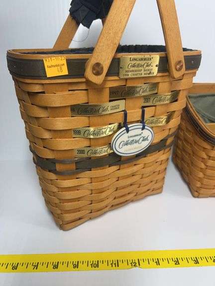 Longaberger Collectors Club Membership Charter Member Basket, Longaberger Father’s Day Caddy Basket,