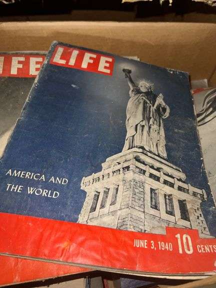 Large Box of Time Life Magazines, and Vintage Books