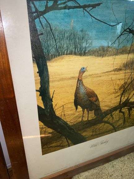 (2) Wild Turkey Framed Oil Paintings by Ken Davies