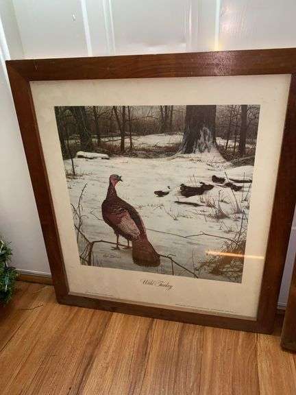 (2) Wild Turkey Framed Oil Paintings by Ken Davies