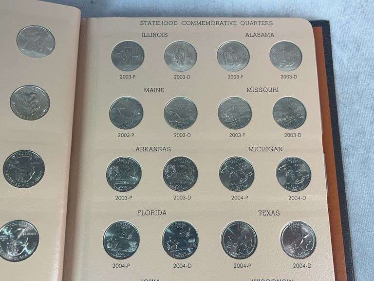 1999-2008 Statehood Commemorative Washington Quarters Complete Book