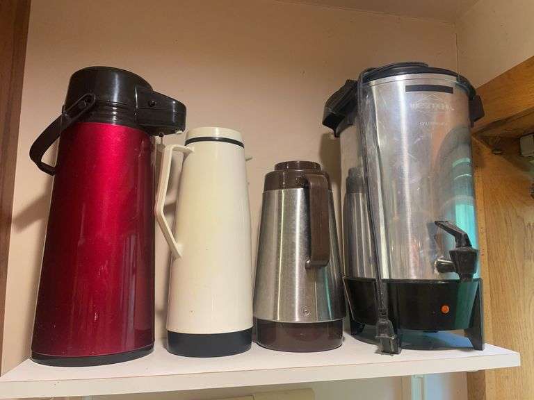 (4) coffee percolators/ thermos’s