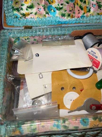 Sewing Stand with Contents, Sewing Box with Contents, Sewing Supplies