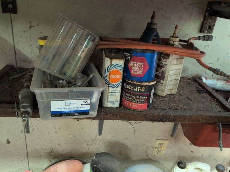 Grease, air gun, air hose, and other items