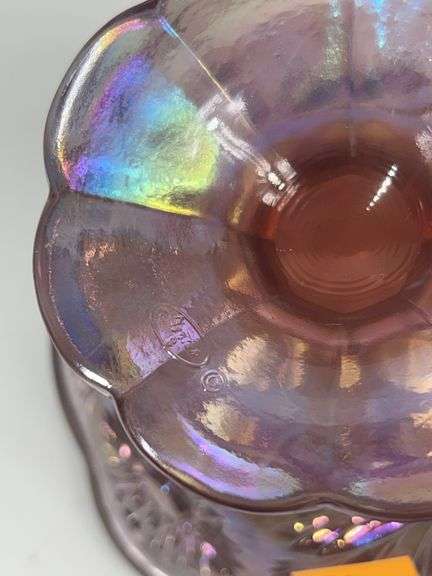 Fenton Lilac Carnival Glass Compote