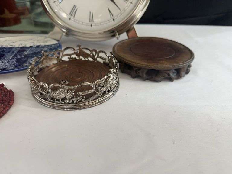 Pottery Barn Clock, Wax Warmer, Ronda Decor Plate, and other misc.