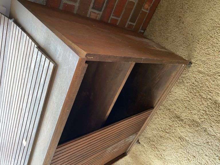 Wooden Cabinet with Sliding Doors- ONE DOOR BROKEN
