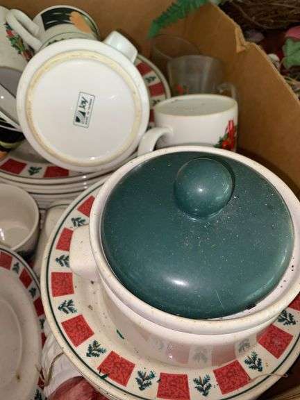 Box of Christmas Dishware