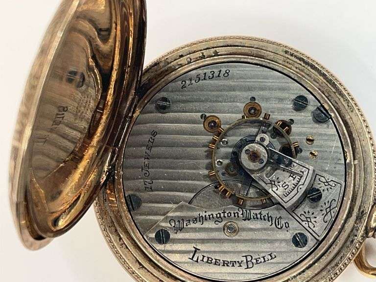 Washington Watch Co. Liberty Bell 21 Jewel Pocket Watch